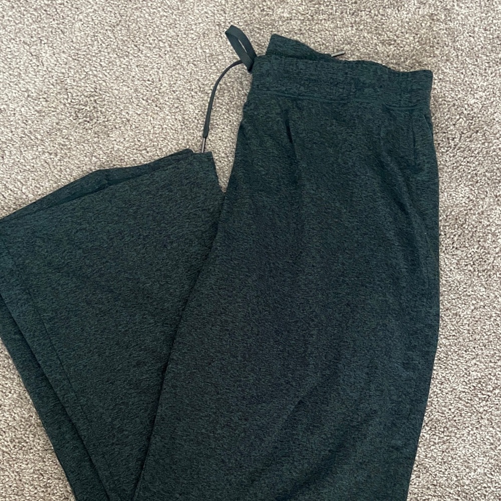 Heather Green FlowKnit Wide Leg Pants